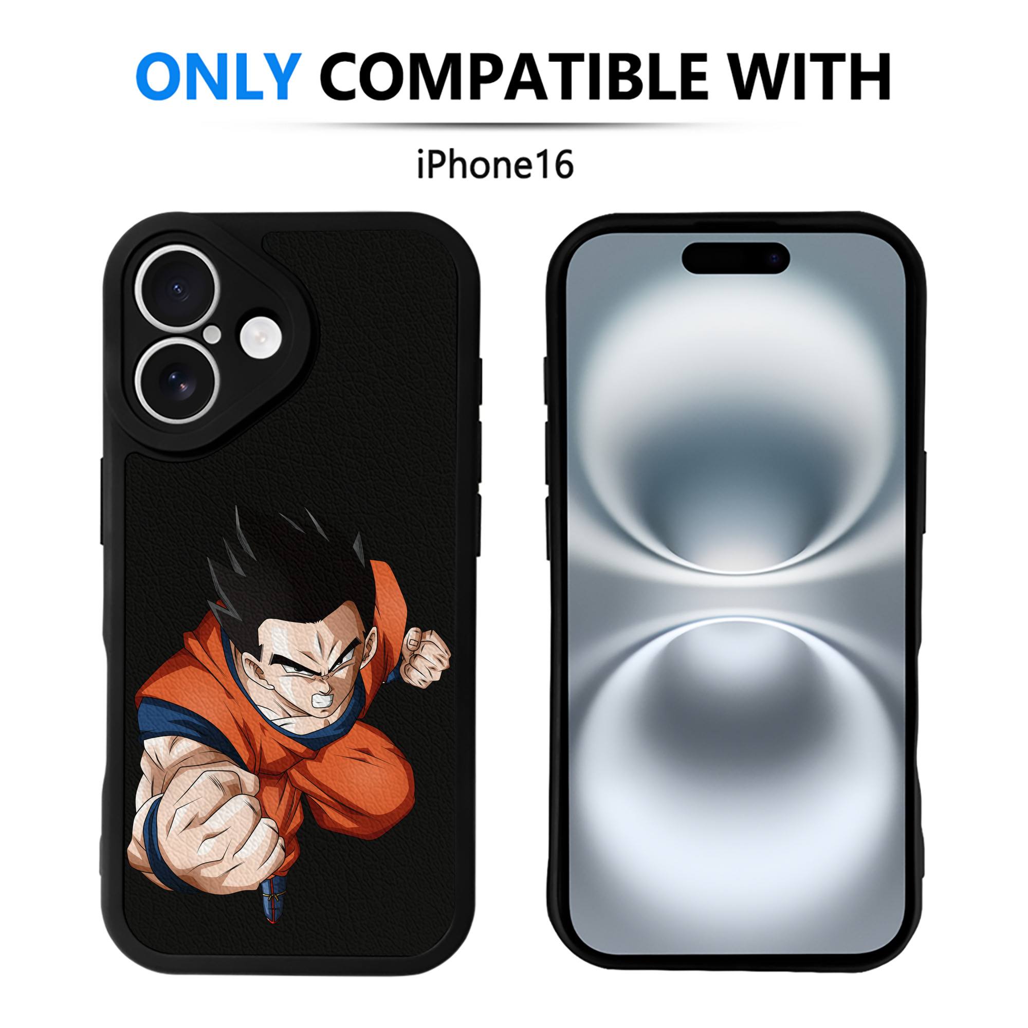 （画像用） ドラゴンボール 孫 悟飯（そんごはん）DRAGON BALL Son Gohan 【iPhone 16シリーズ対応】シリコンスマホケース（レザー調） 材質：シリコン